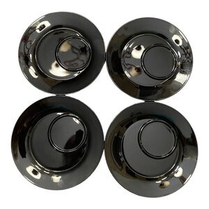 Black Amethyst Depression Glass Saucers set of 4